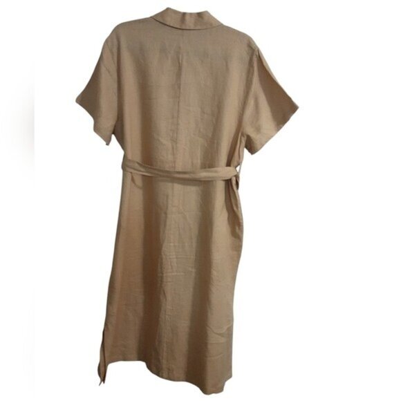 Vintage The primary linen maxi dress khakis button down women 10 vacation casual - Picture 10 of 11
